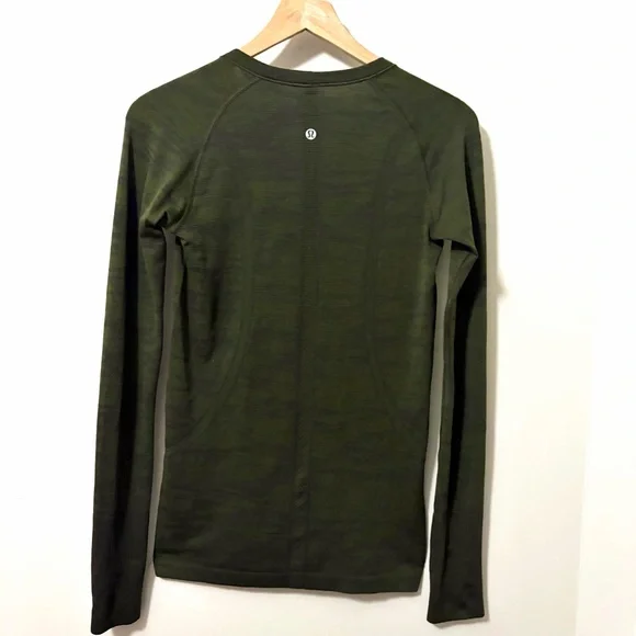 Lululemon Swiftly Tech Long Sleeve Crew Neck Top Thumb Holes Dark Olive Green - Picture 9 of 11